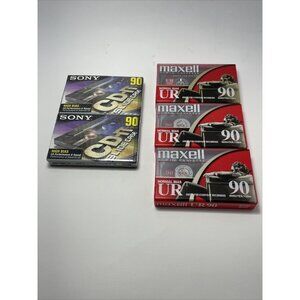 Sony Maxell Recordsble Cassette Tapes New Sealed 5 Lot